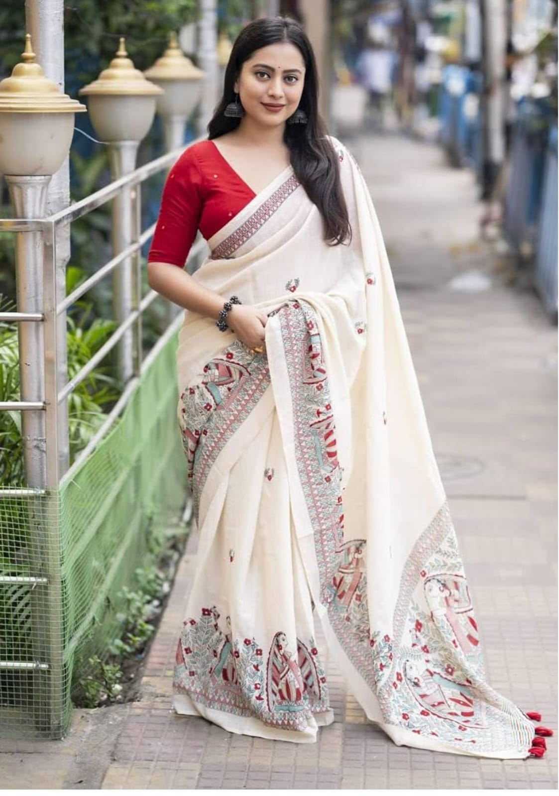 New Launch Madhubani Linen Cotton Saree
