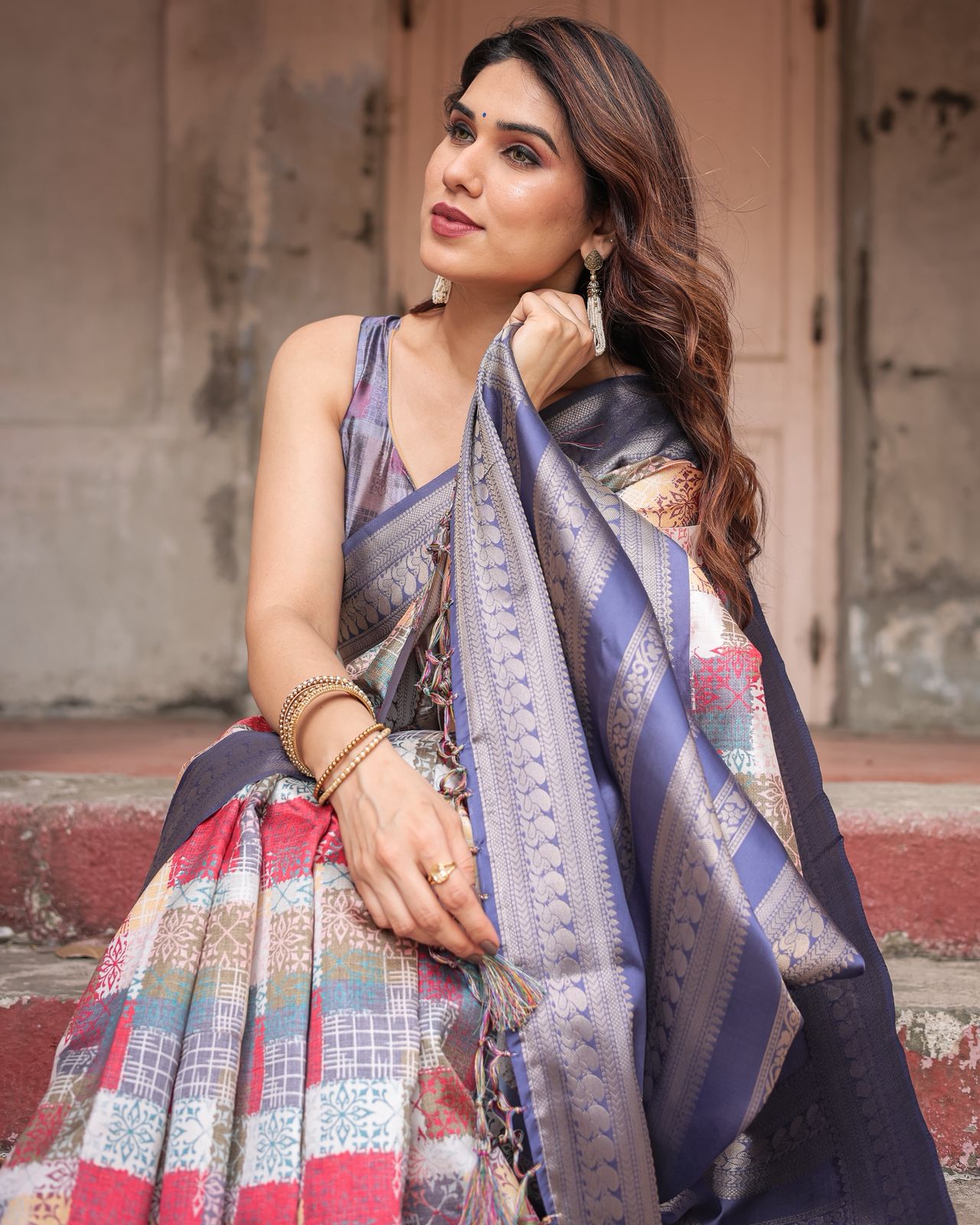 🌟 Exclusive Banarasi Digital Print Silk Saree! 🌟