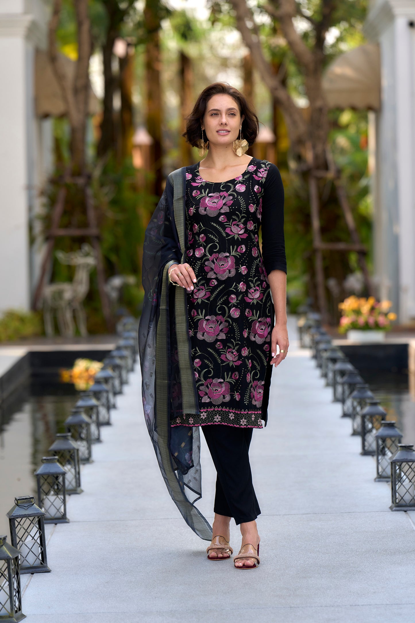 Embroidered Rayon Kurta Set
