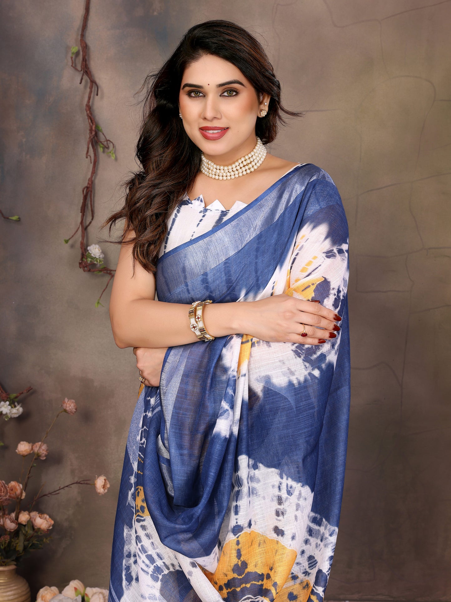 Linen World Handwoven Cotton Ikat Saree