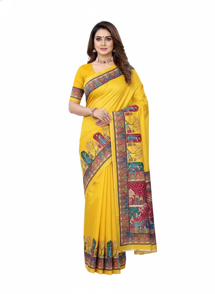 Flower Digital print saree
