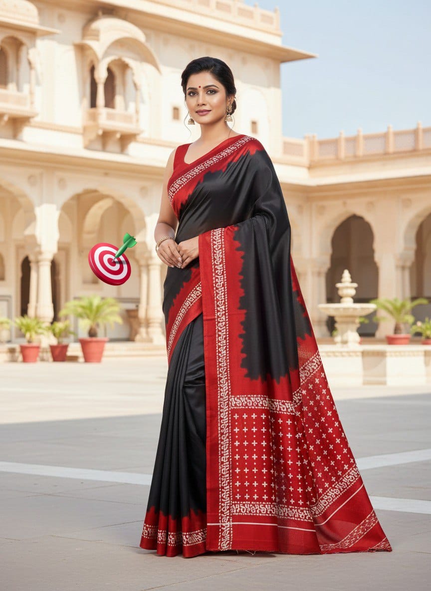 Pure CREAP Gajji Silk saree