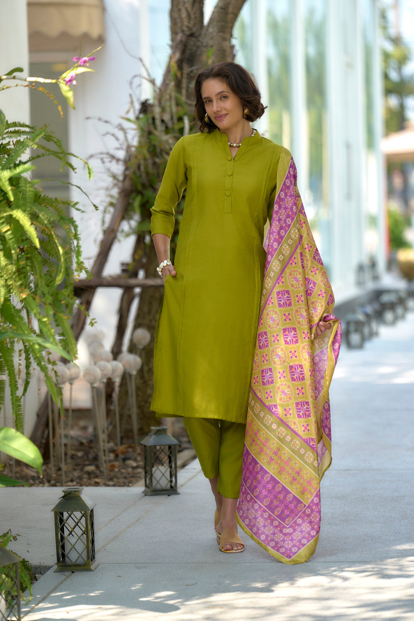 Olive Green Kurta Set