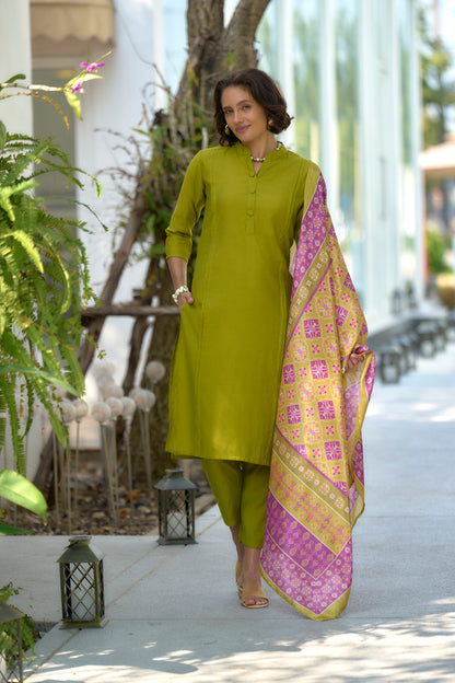 Olive Green Kurta Set