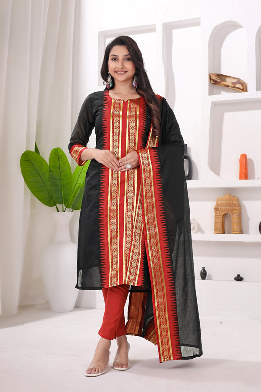 Pure Kanchi Cotton Kurti With Duppata