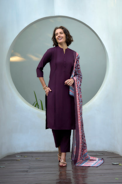 Deep Plum Kurta Set