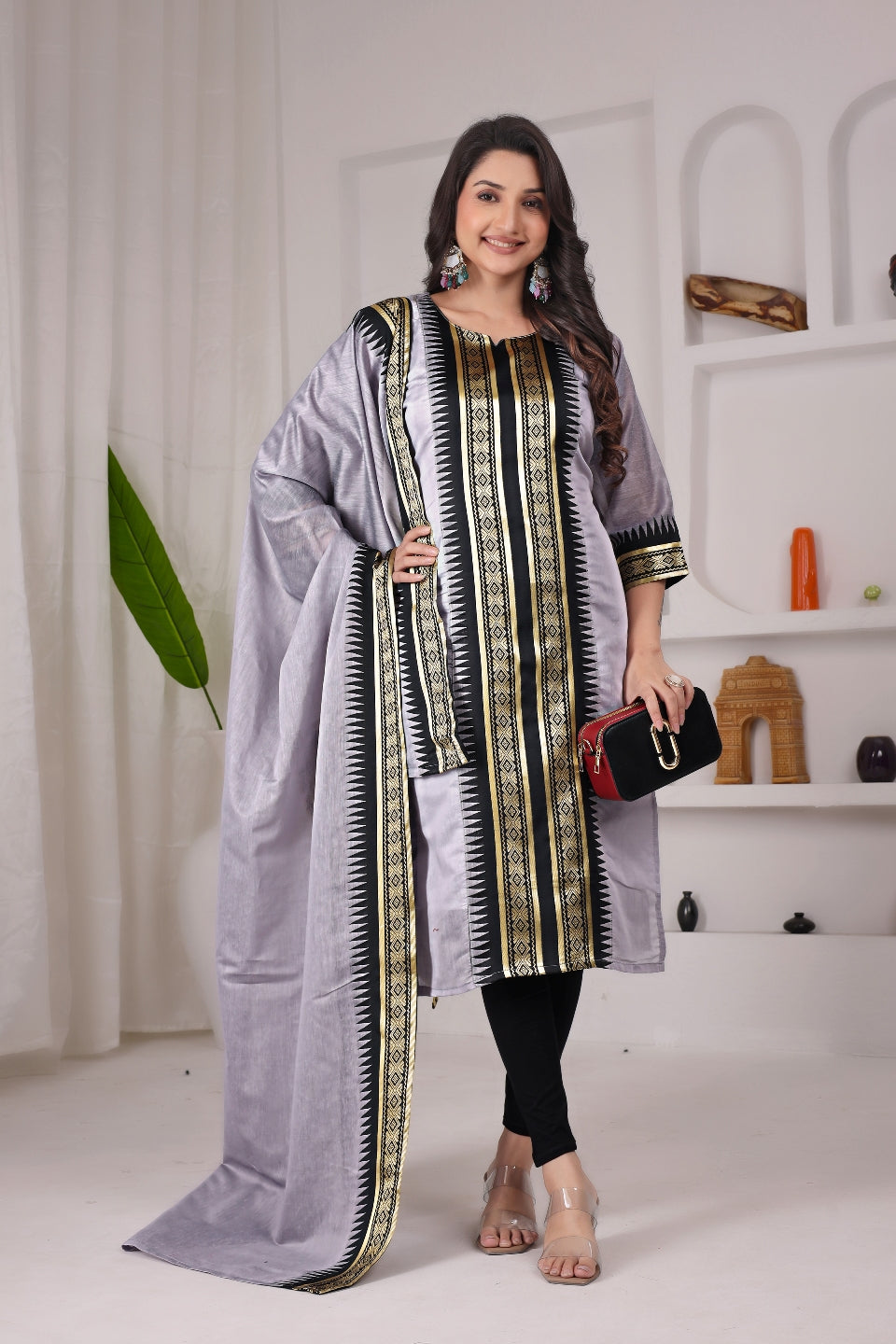 Pure Kanchi Cotton Kurti With Duppata