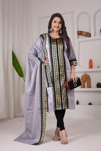 Pure Kanchi Cotton Kurti With Duppata