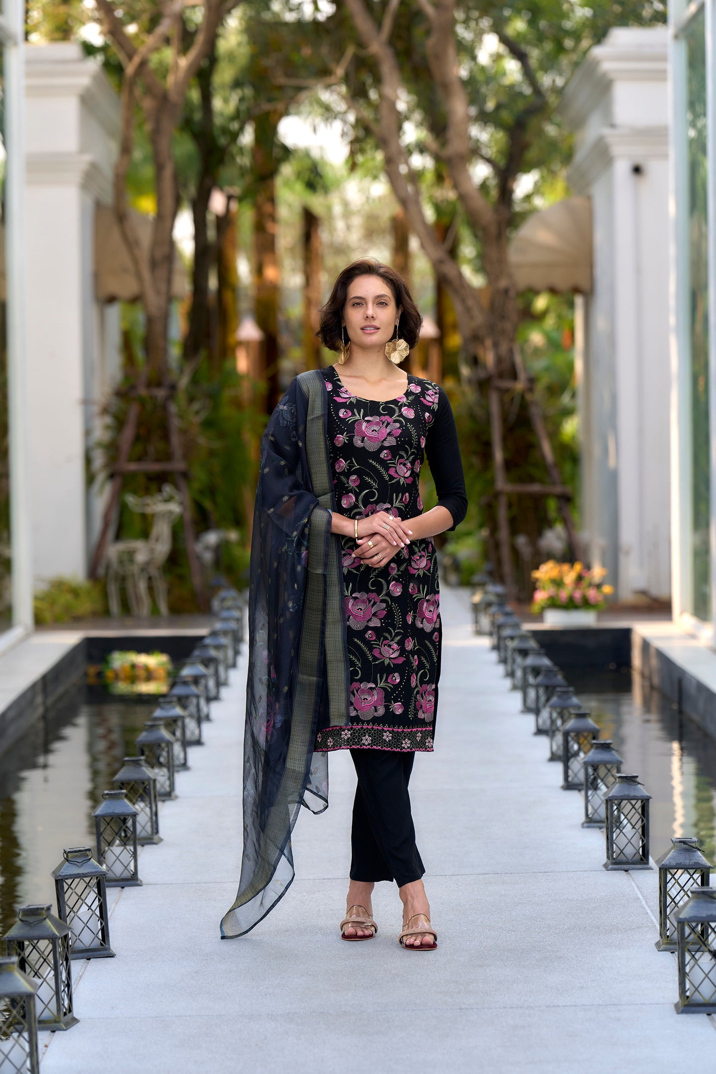 Embroidered Rayon Kurta Set