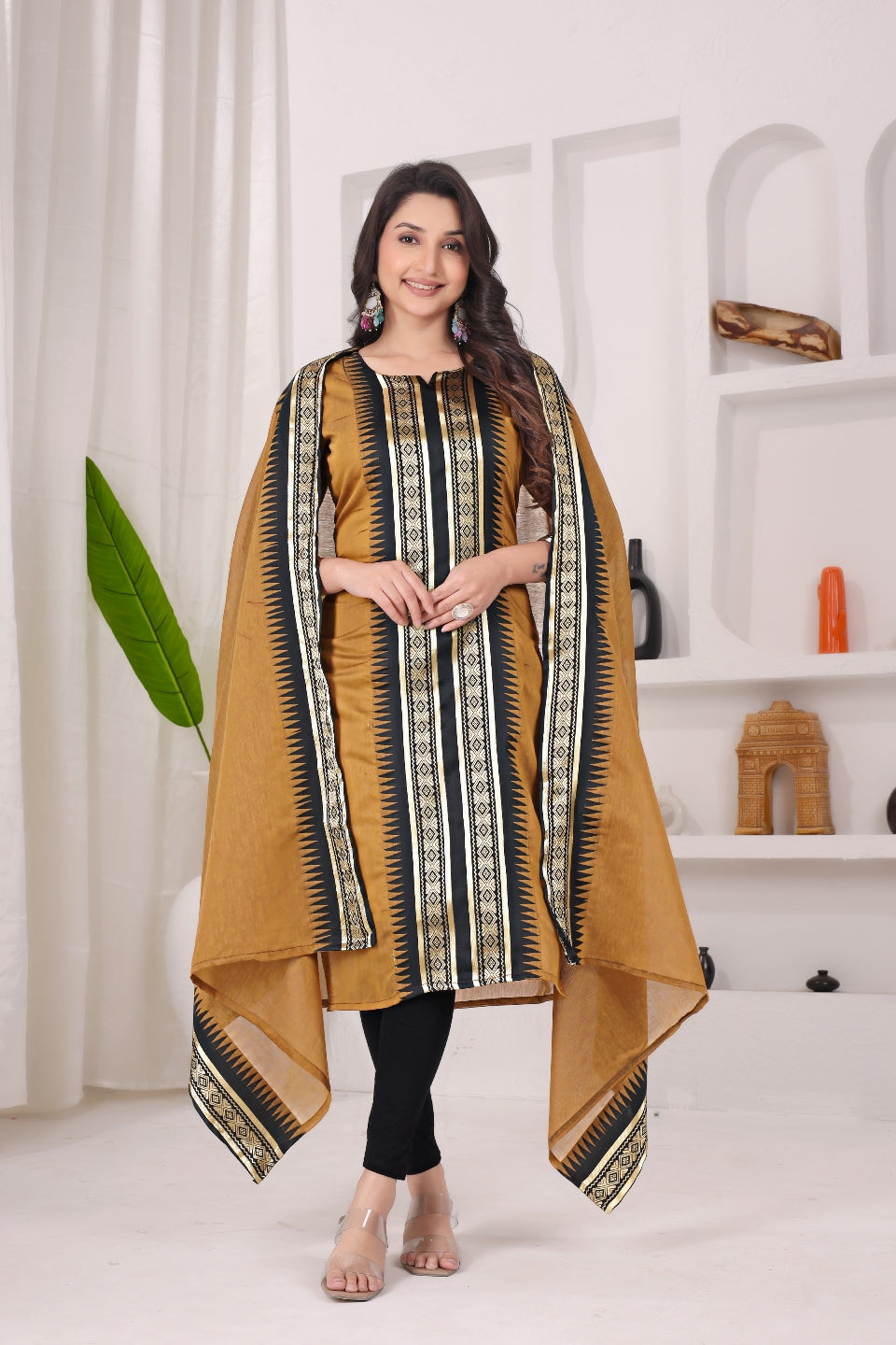 Pure Kanchi Cotton Kurti With Duppata