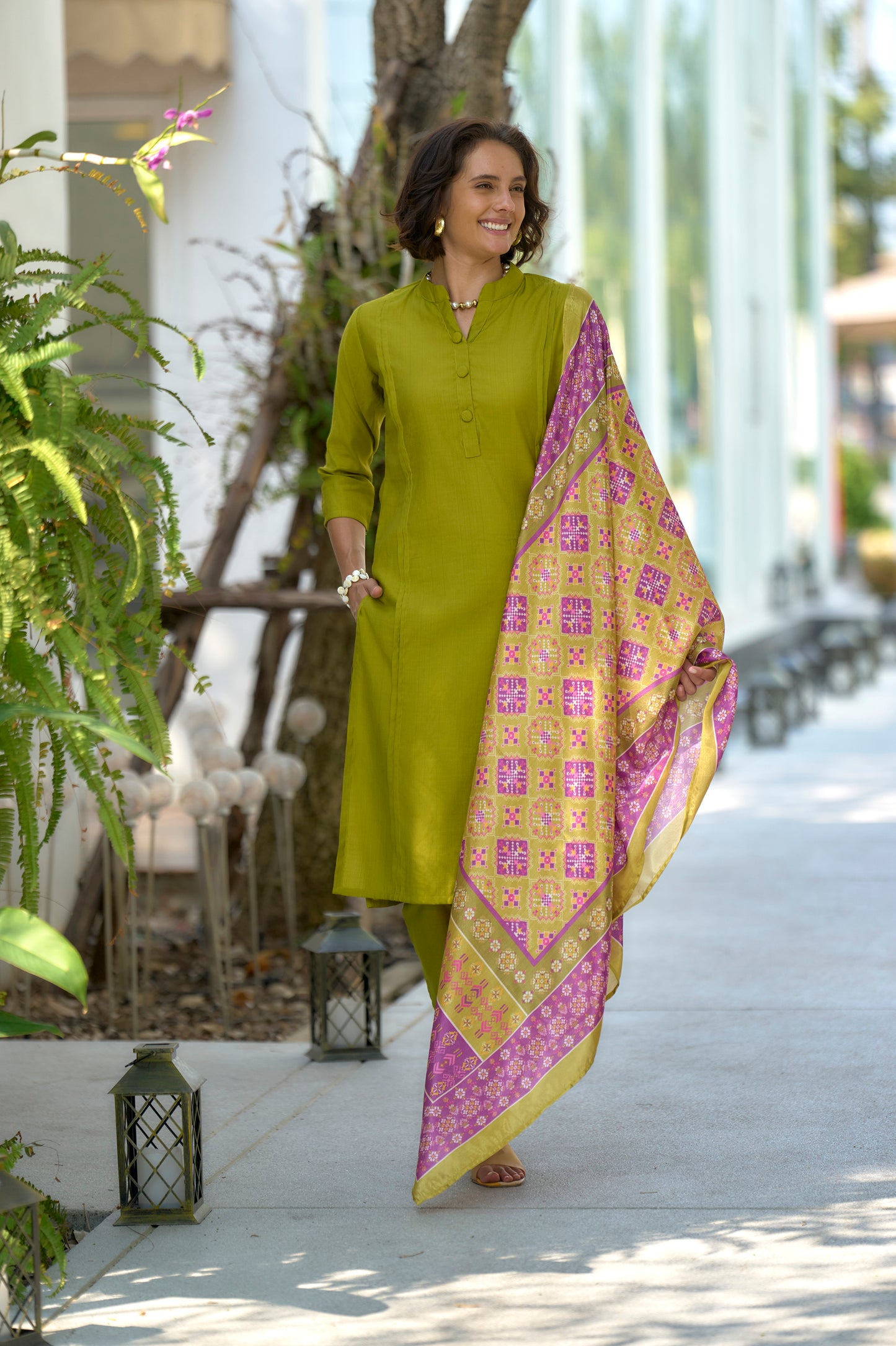 Olive Green Kurta Set