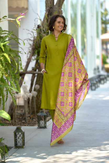 Olive Green Kurta Set