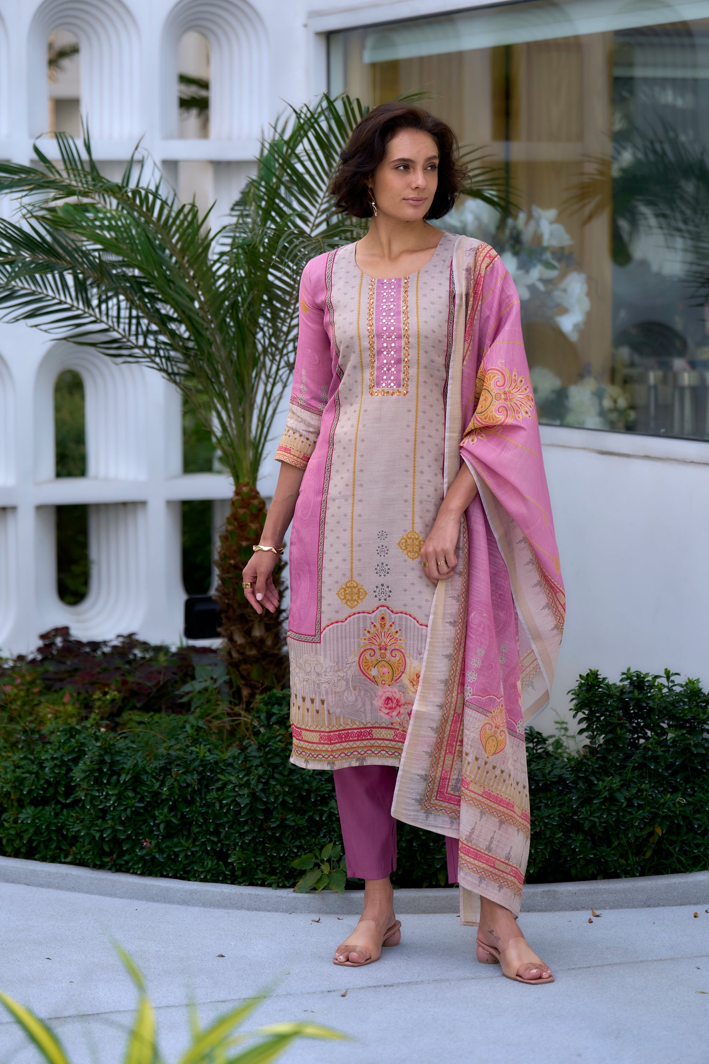 Cotton Summer Special Digital Printed Kurti Pant Dupatta Set