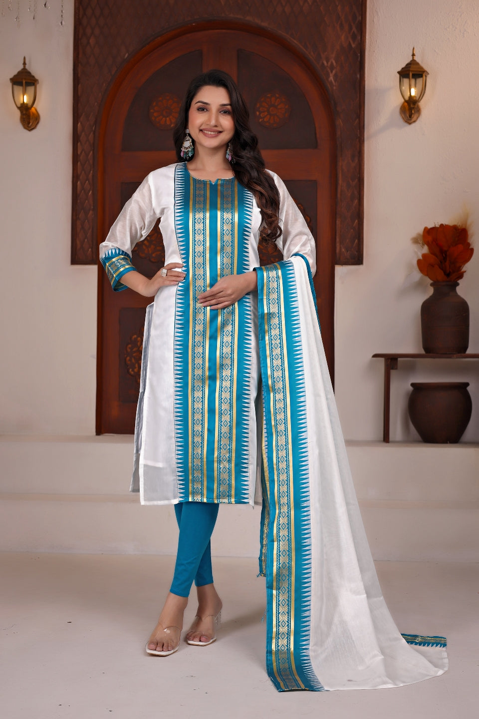 Pure Kanchi Cotton Kurti With Duppata