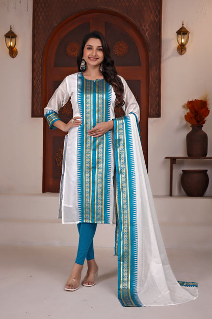 Pure Kanchi Cotton Kurti With Duppata