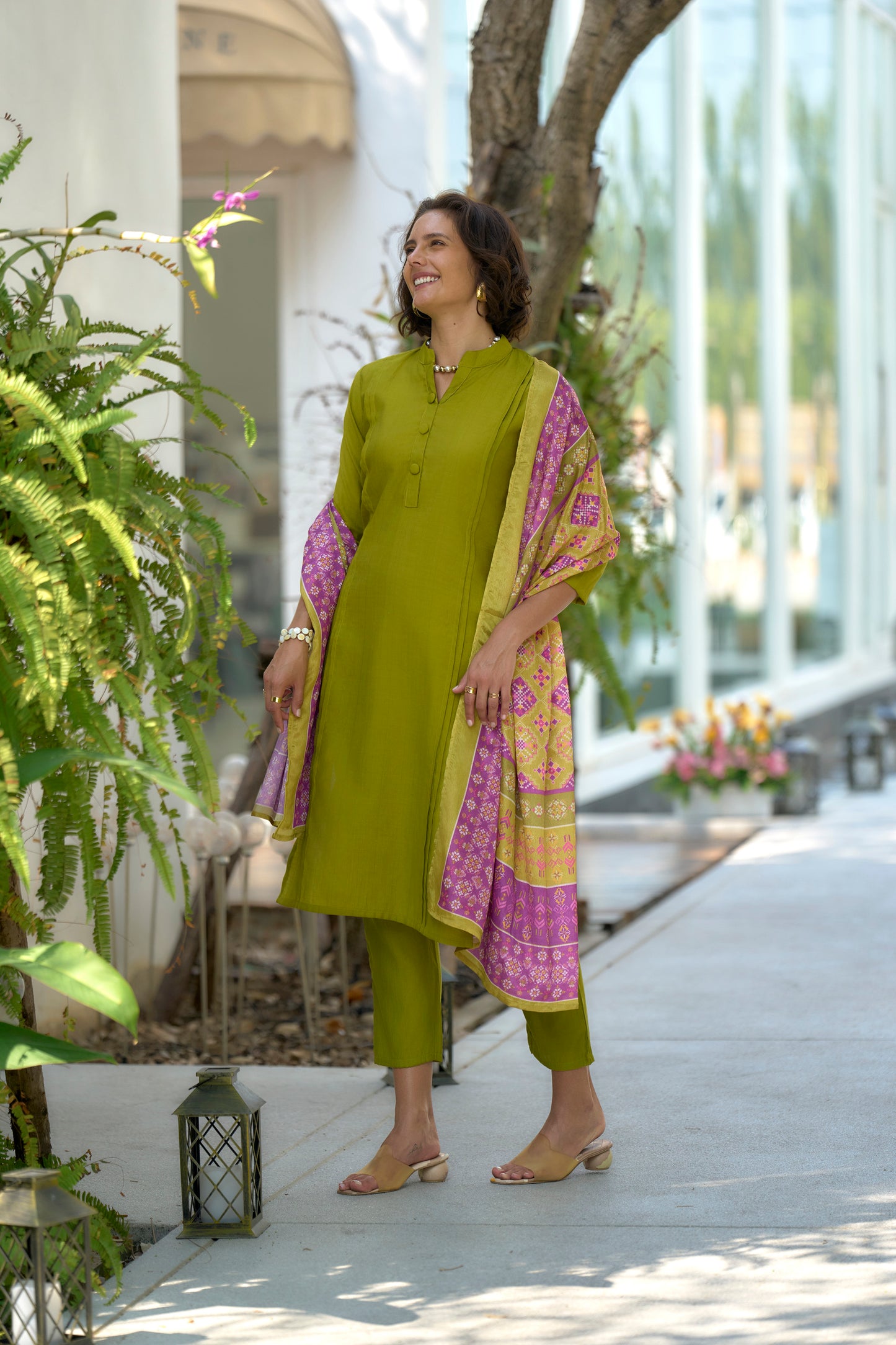 Olive Green Kurta Set