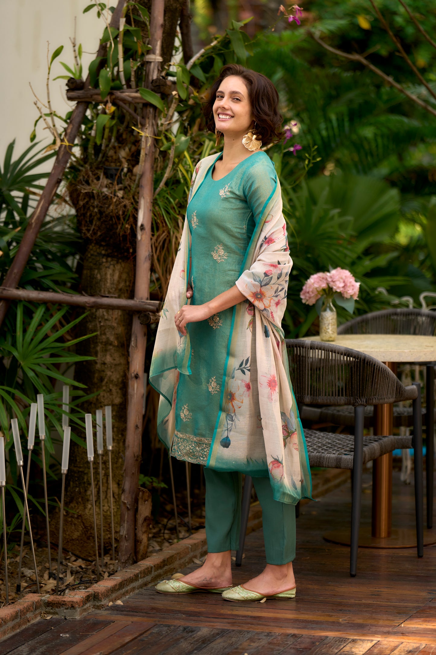 Women Burgundy Pure Cotton Printed A Line Kurta