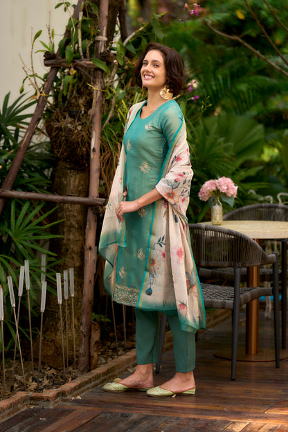 Women Burgundy Pure Cotton Printed A Line Kurta