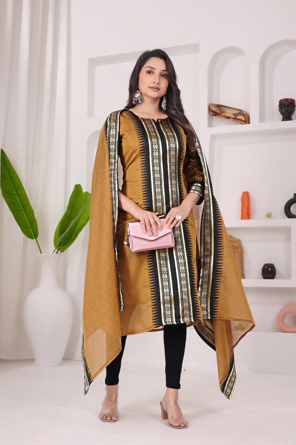 Pure Kanchi Cotton Kurti With Duppata