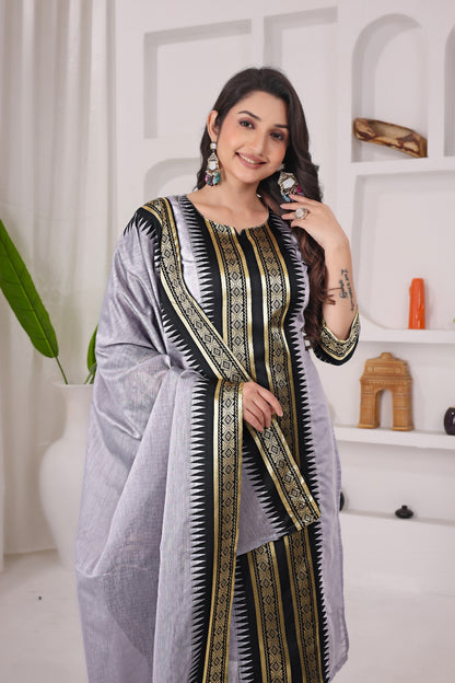 Pure Kanchi Cotton Kurti With Duppata