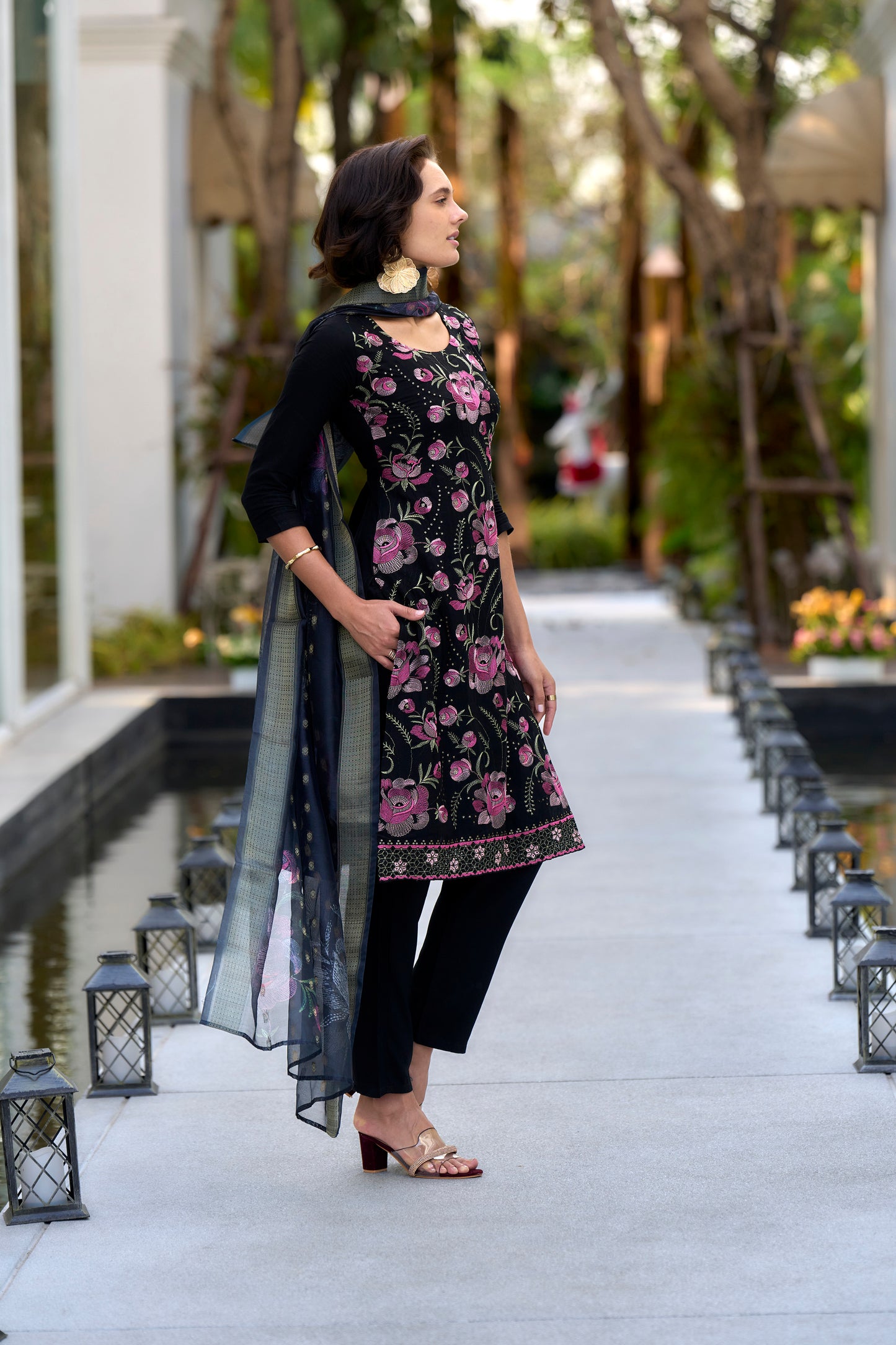 Embroidered Rayon Kurta Set