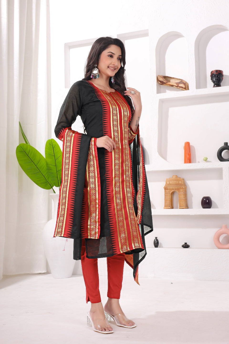 Pure Kanchi Cotton Kurti With Duppata