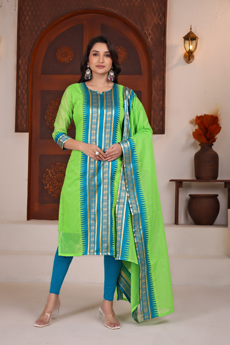 Pure Kanchi Cotton Kurti With Duppata