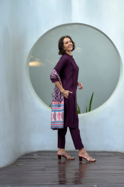 Deep Plum Kurta Set