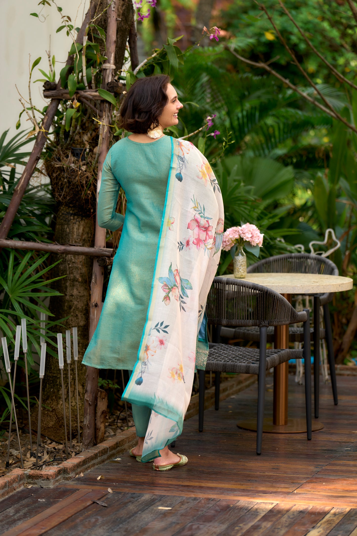 Women Burgundy Pure Cotton Printed A Line Kurta