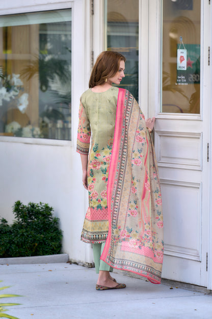 SHOWOFF Women's Floral Straight Kurta and Trouser