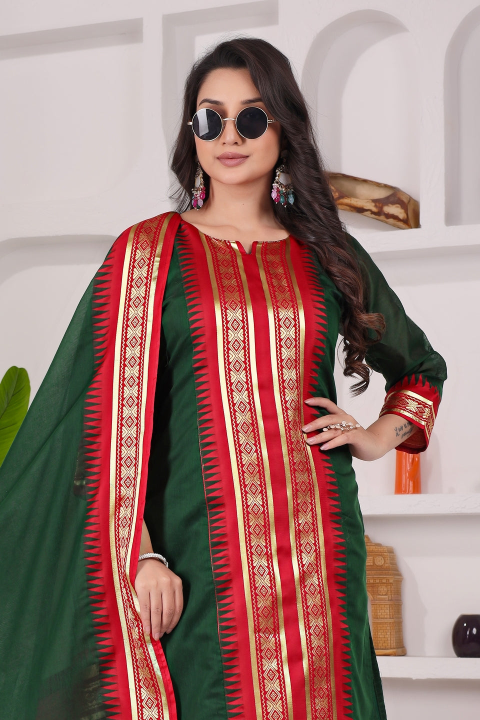 Pure Kanchi Cotton Kurti With Duppata