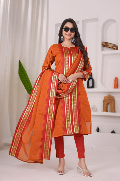 Pure Kanchi Cotton Kurti With Duppata