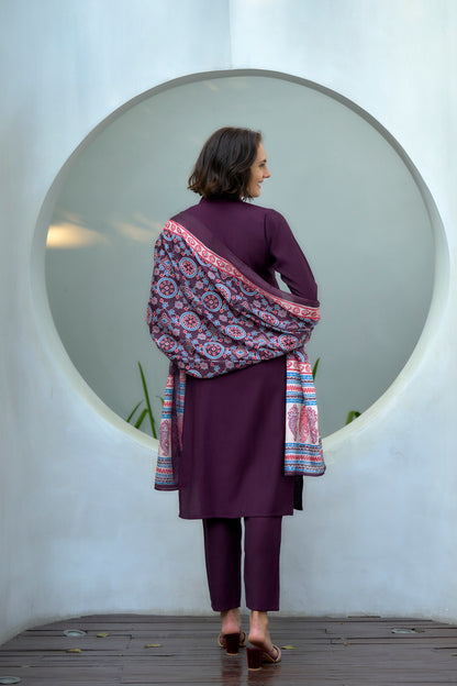Deep Plum Kurta Set