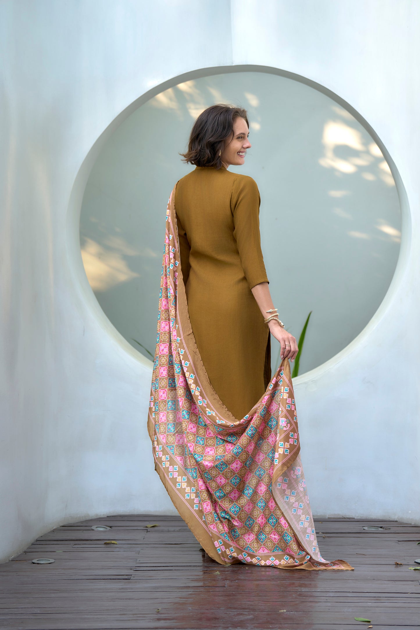 Mustard Brown Kurta Set
