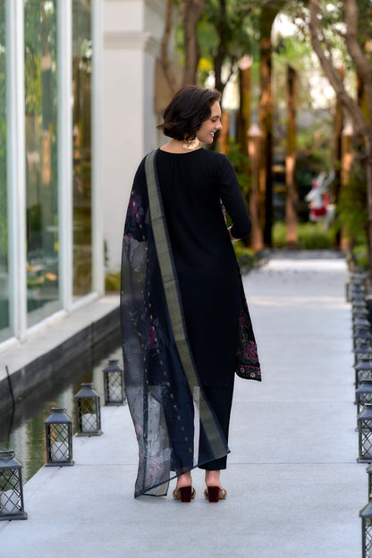 Embroidered Rayon Kurta Set