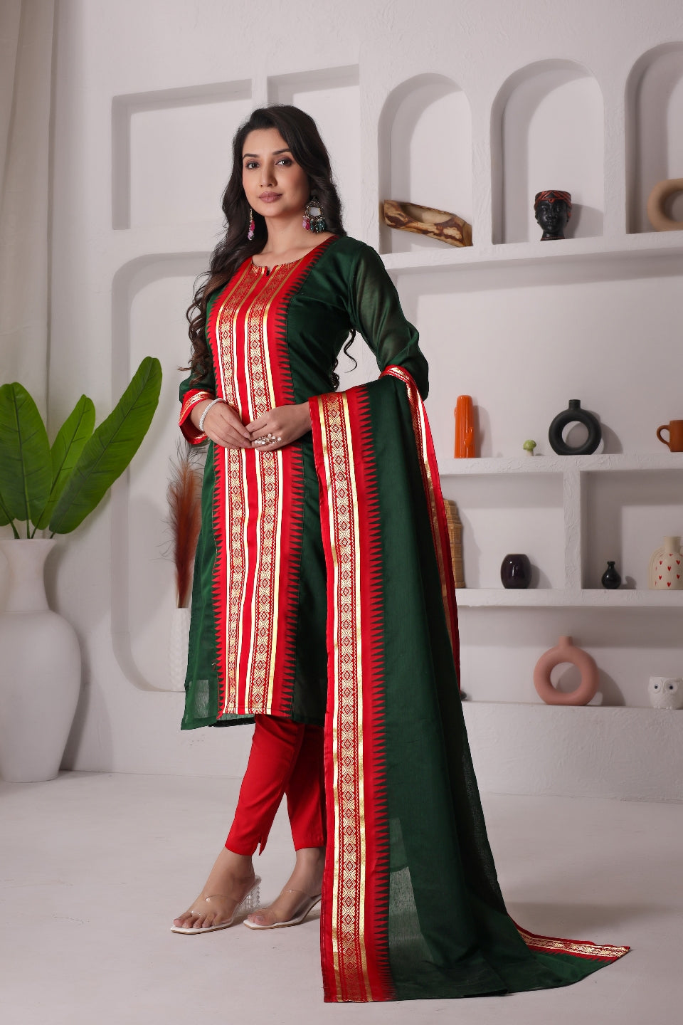 Pure Kanchi Cotton Kurti With Duppata
