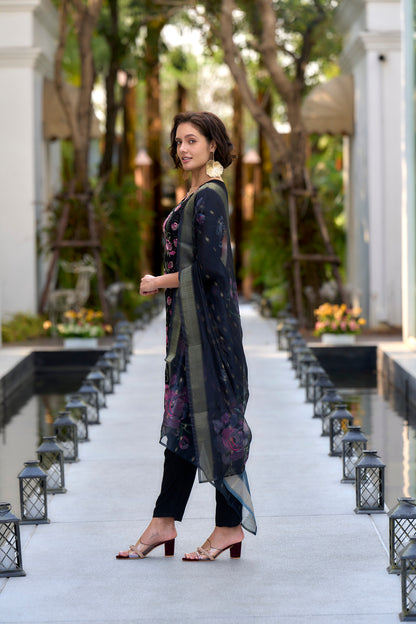 Embroidered Rayon Kurta Set