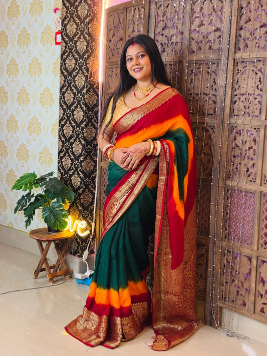 DESIGNER BANDHANI KANJIVARAM SAREE