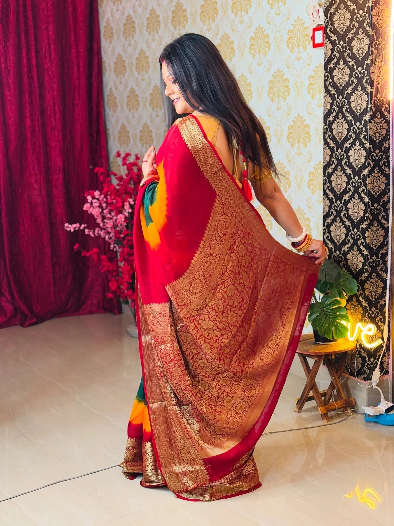 DESIGNER BANDHANI KANJIVARAM SAREE