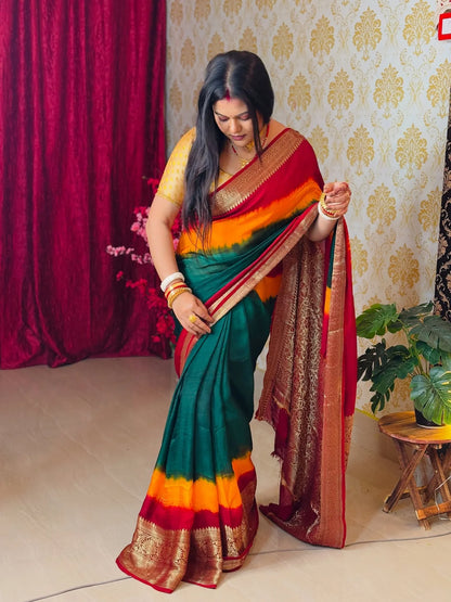 DESIGNER BANDHANI KANJIVARAM SAREE
