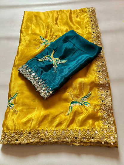 Star George with embroidery work saree