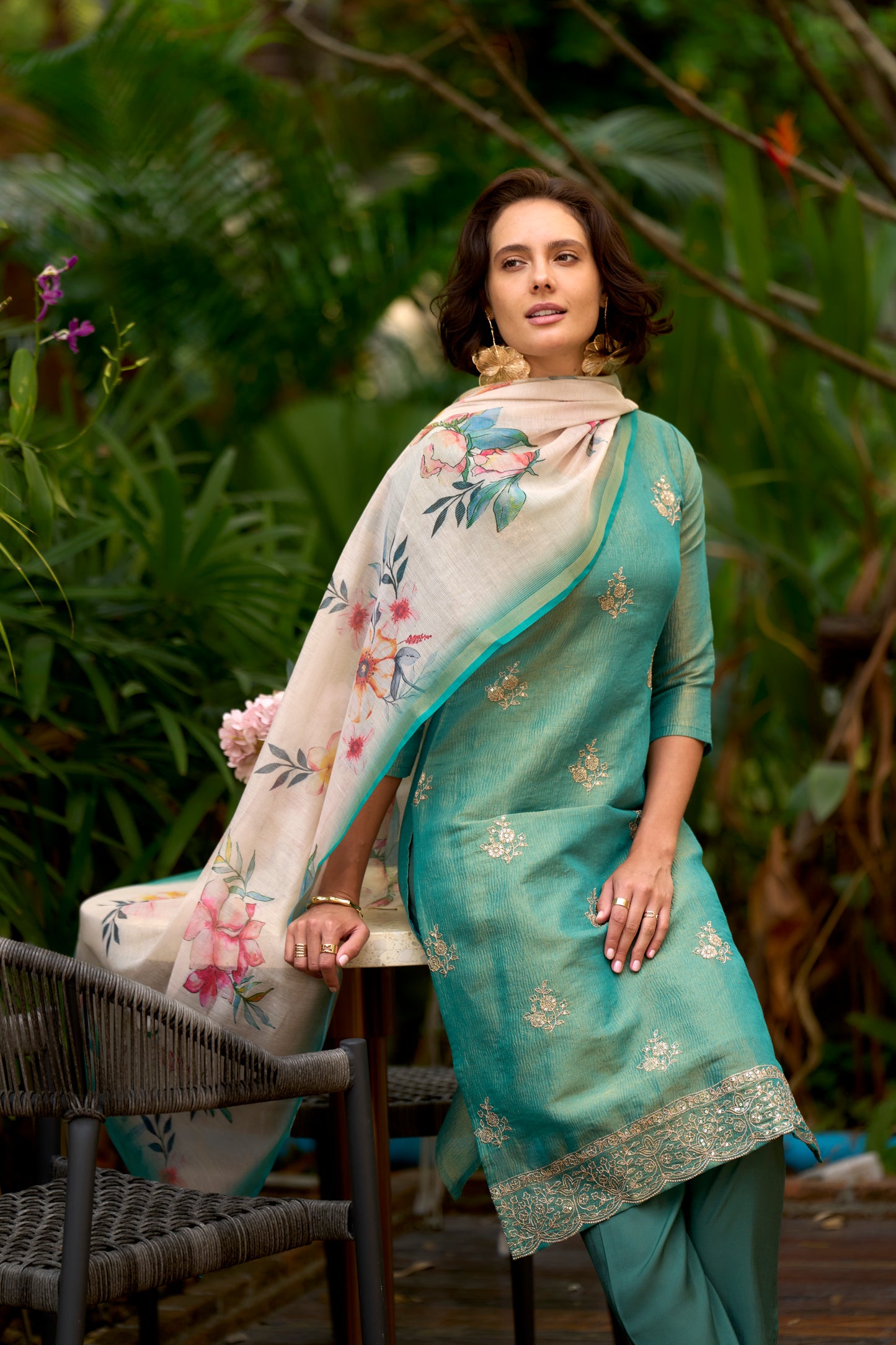 Women Burgundy Pure Cotton Printed A Line Kurta