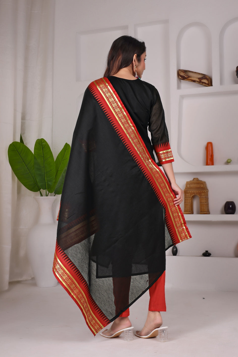 Pure Kanchi Cotton Kurti With Duppata