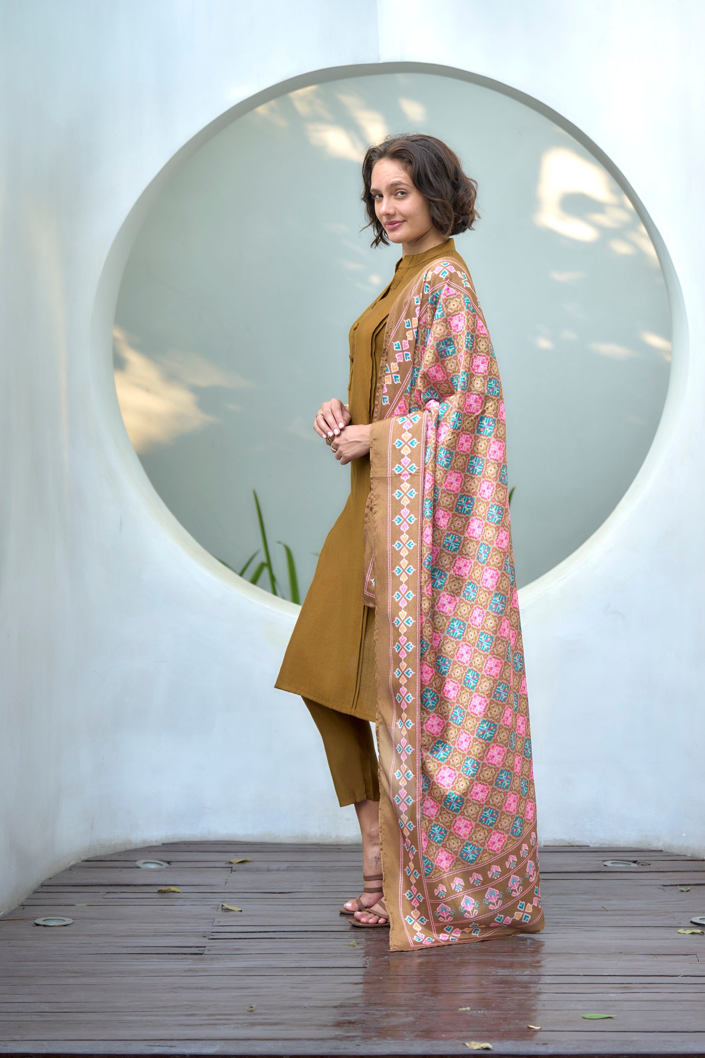 Mustard Brown Kurta Set