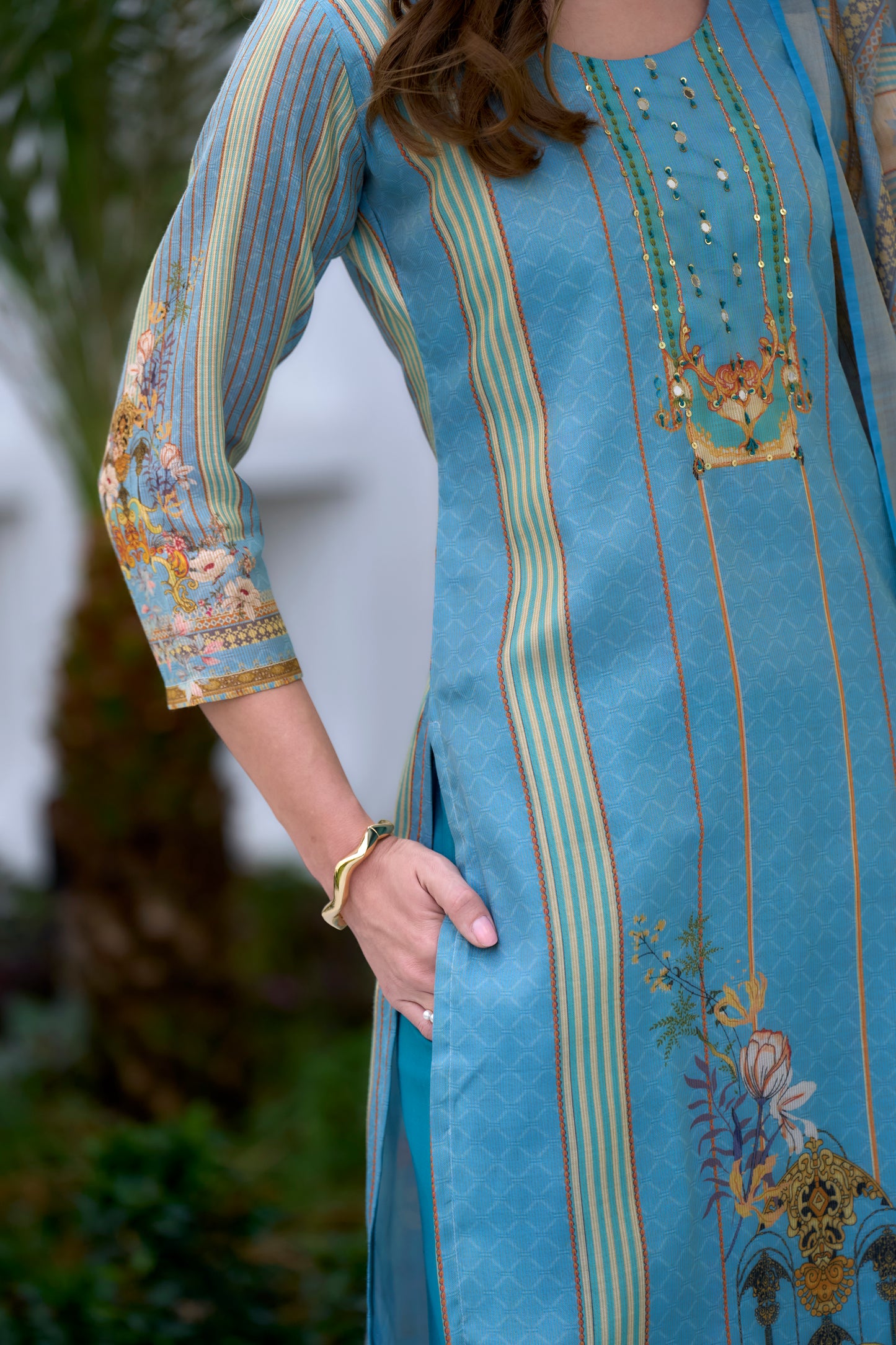 Beige Cotton-Linen Suit Set