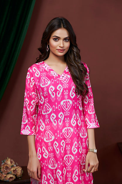 Women Floral Print Straight Kurti