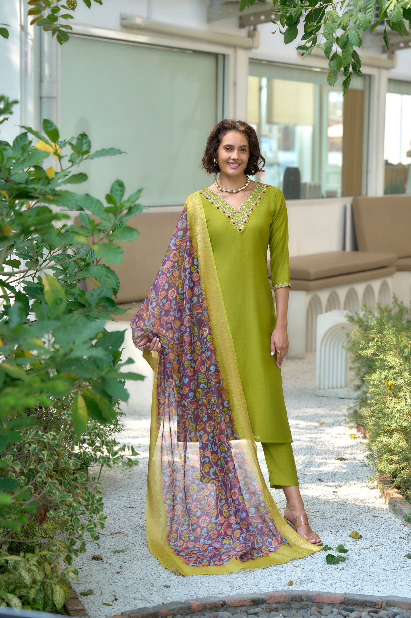 Zaria Chanderi Kurta Set