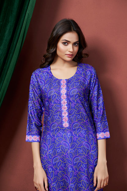 Rangita Women's Printed Knee Length Straight Kurti