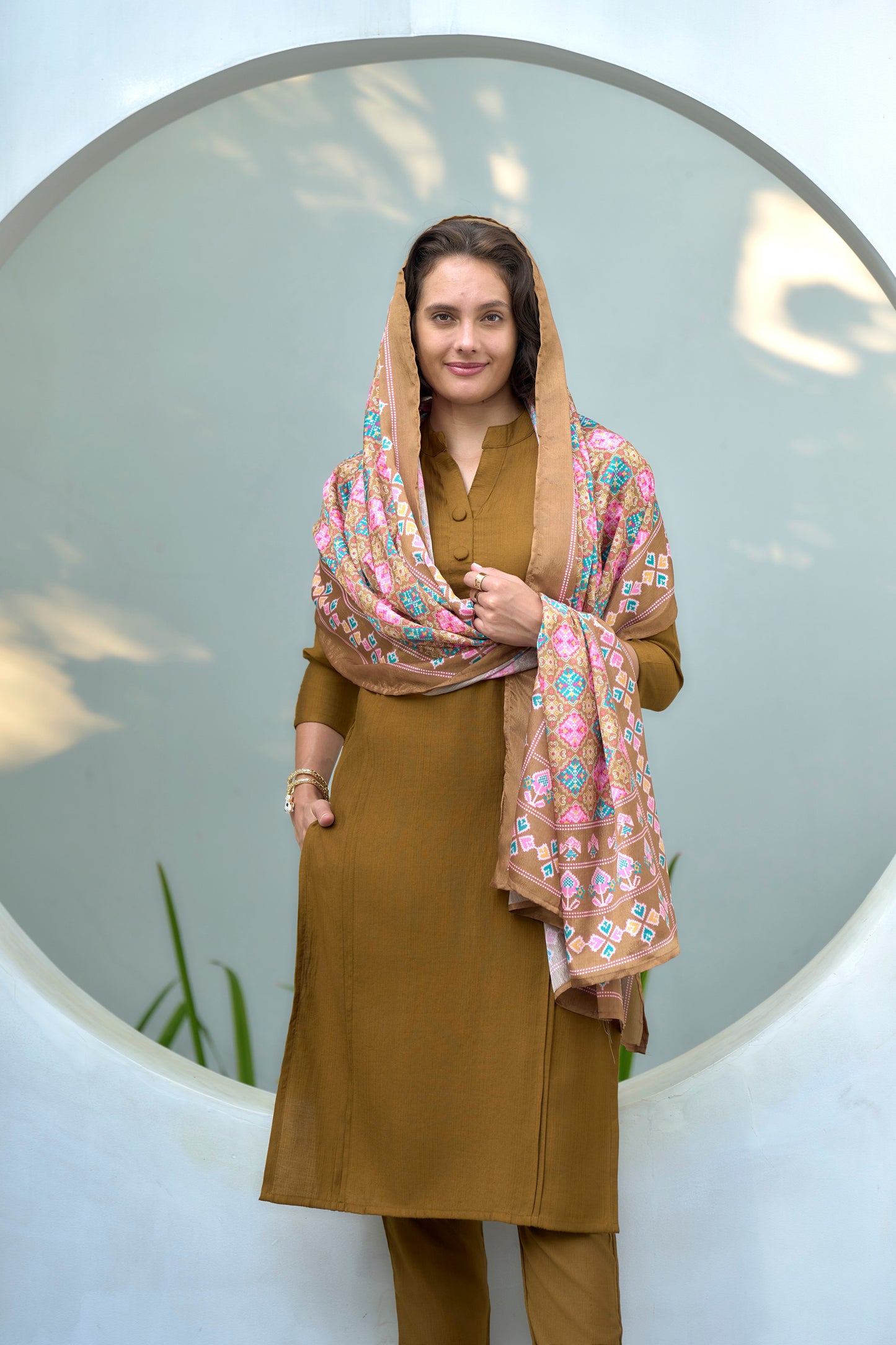 Mustard Brown Kurta Set