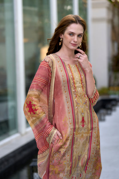 Soft Aura Handblock Kurta Set